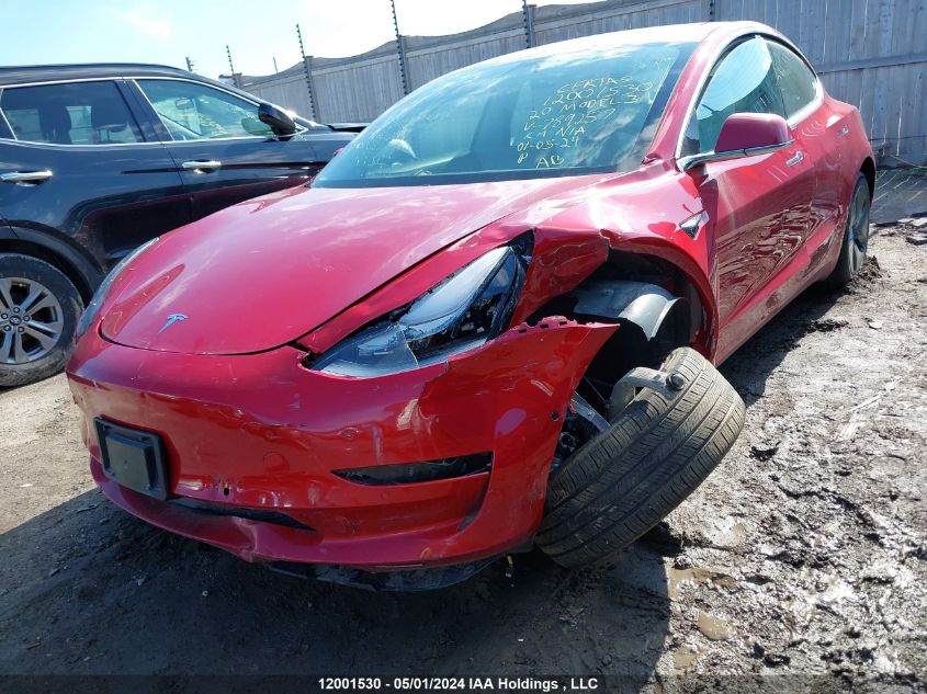 2020 Tesla Model 3 VIN: 5YJ3E1EB6LF789257 Lot: 12001530
