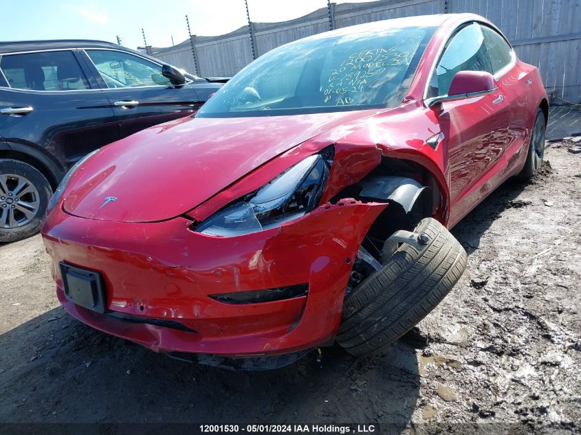 2020 Tesla Model 3 VIN: 5YJ3E1EB6LF789257 Lot: 12001530