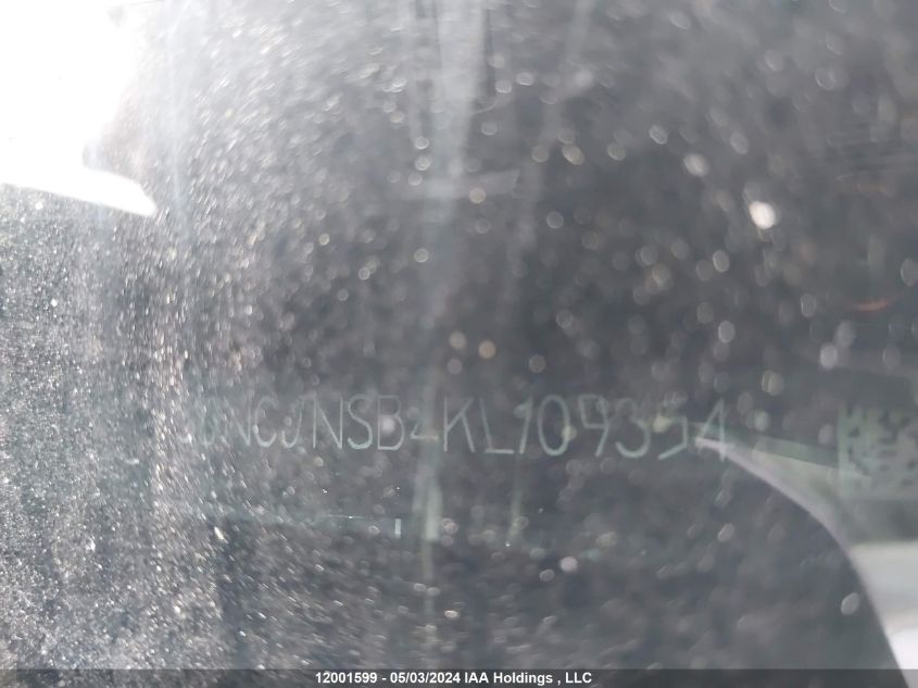 2019 Chevrolet Trax VIN: 3GNCJNSB4KL109354 Lot: 12001599