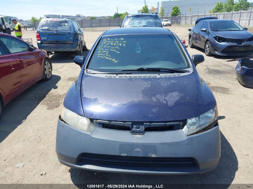 2007 Honda Civic VIN: 2HGFA16317H038083 Lot: 12001617