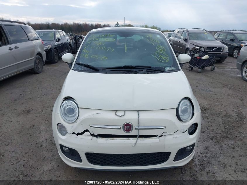 2014 Fiat 500 Sport VIN: 3C3CFFBR7ET220521 Lot: 12001720
