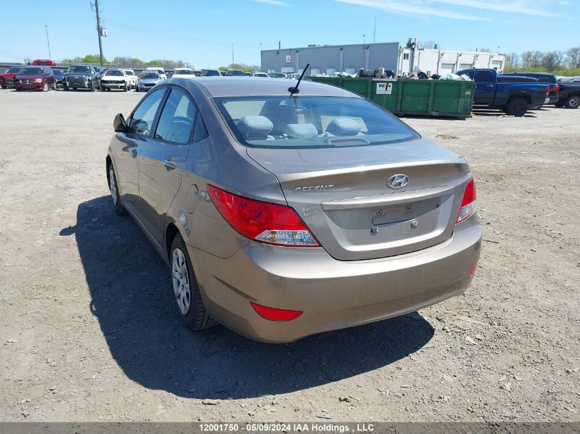 2012 Hyundai Accent Gl VIN: KMHCT4AE3CU183344 Lot: 12001750