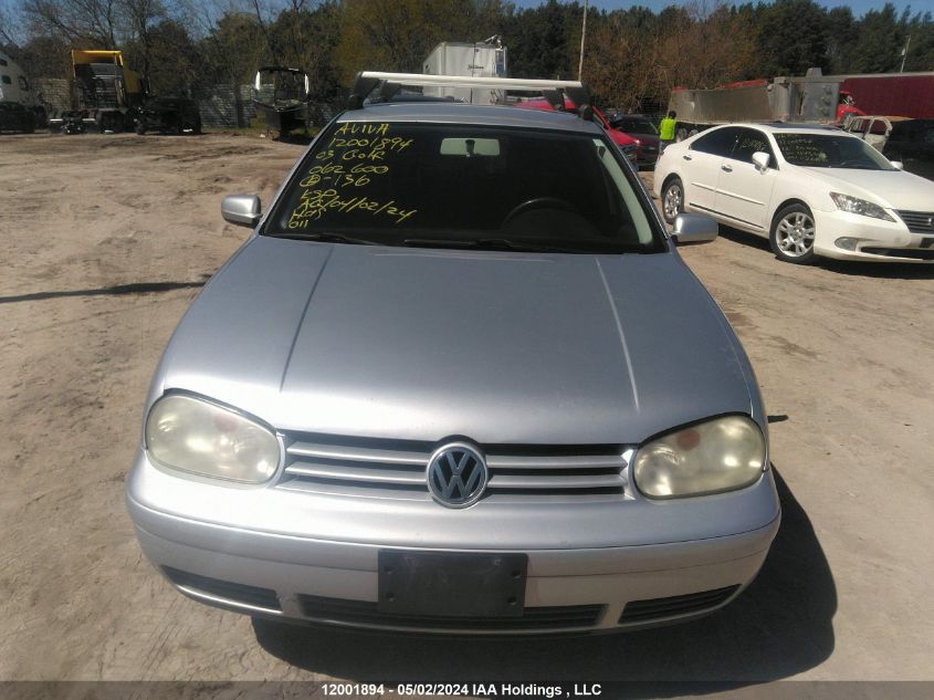 2003 Volkswagen Golf VIN: 9BWFK61J034062600 Lot: 12001894