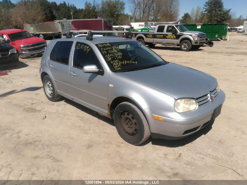 2003 Volkswagen Golf VIN: 9BWFK61J034062600 Lot: 12001894