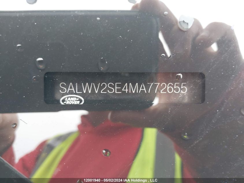 2021 Land Rover Range Rover Sport VIN: SALWV2SE4MA772655 Lot: 12001940
