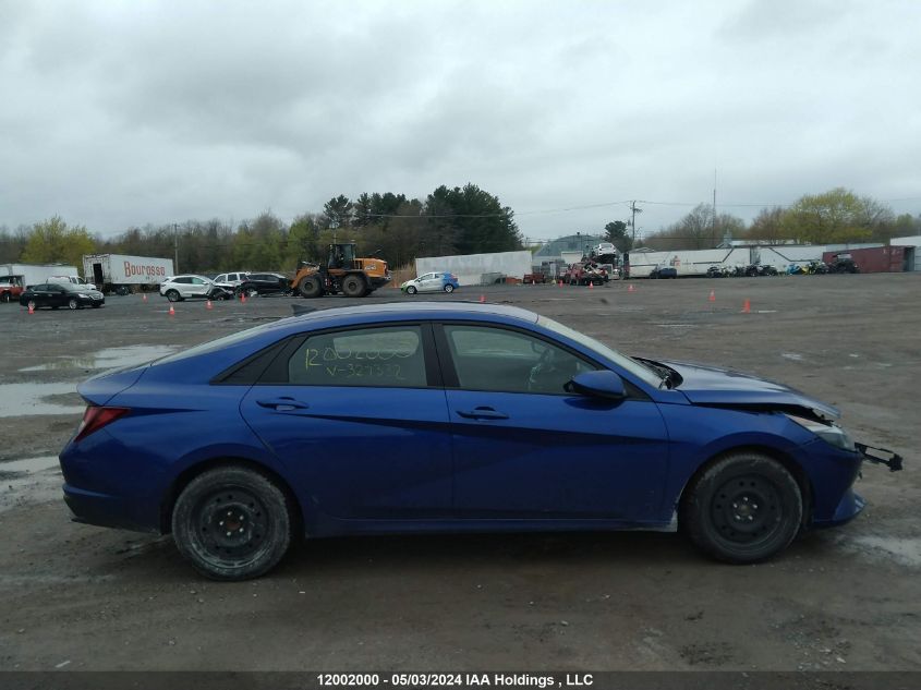 2022 Hyundai Elantra Sel VIN: KMHLM4AG3NU327332 Lot: 12002000