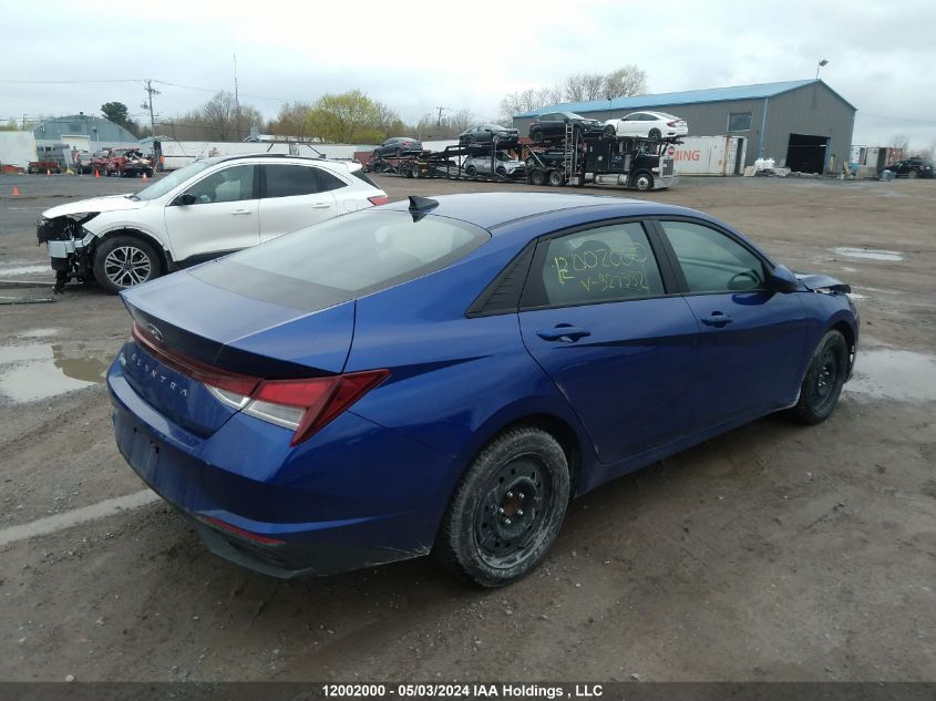 2022 Hyundai Elantra Sel VIN: KMHLM4AG3NU327332 Lot: 12002000