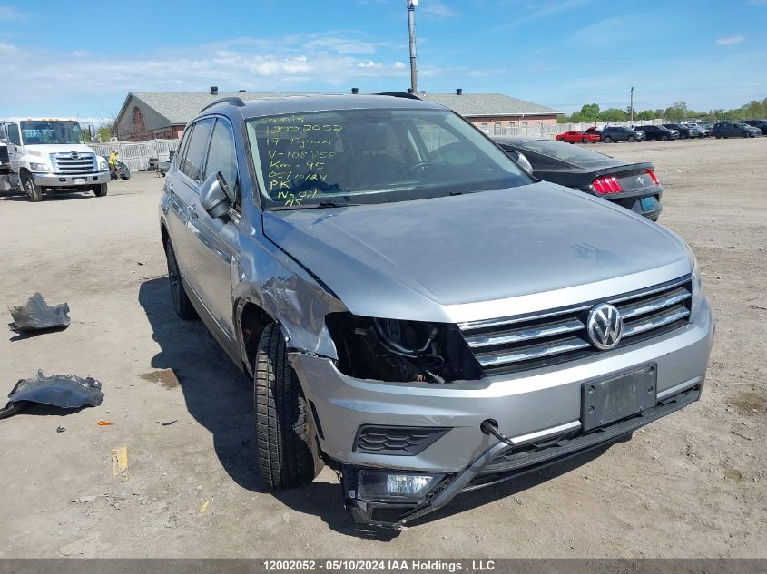 2019 Volkswagen Tiguan Se/Sel/Sel R-Line Jet-Black/Sel R-Line VIN: 3VV2B7AX8KM108858 Lot: 12002052