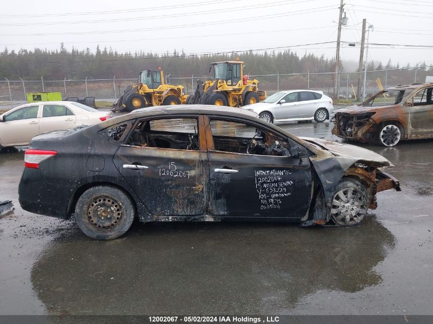 2015 Nissan Sentra VIN: 3N1AB7AP8FL653239 Lot: 12002067