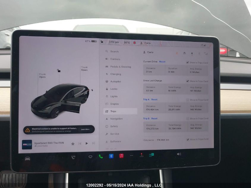 2018 Tesla Model 3 Long Range/Mid Range VIN: 5YJ3E1EA6JF028443 Lot: 12002292