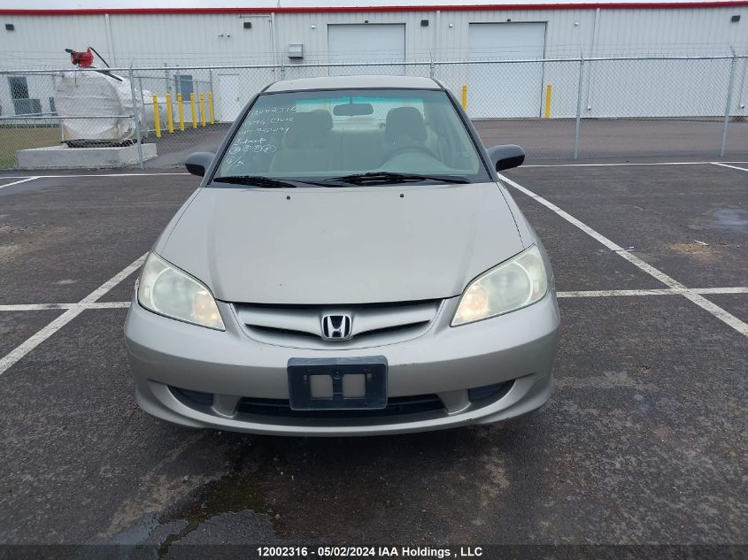 2004 Honda Civic Sdn VIN: 2HGES16344H928291 Lot: 12002316