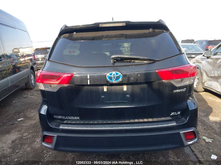 2019 Toyota Highlander Hybrid/Xle VIN: 5TDJGRFH8KS075420 Lot: 12002333