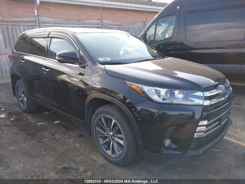 2019 Toyota Highlander Hybrid/Xle VIN: 5TDJGRFH8KS075420 Lot: 12002333