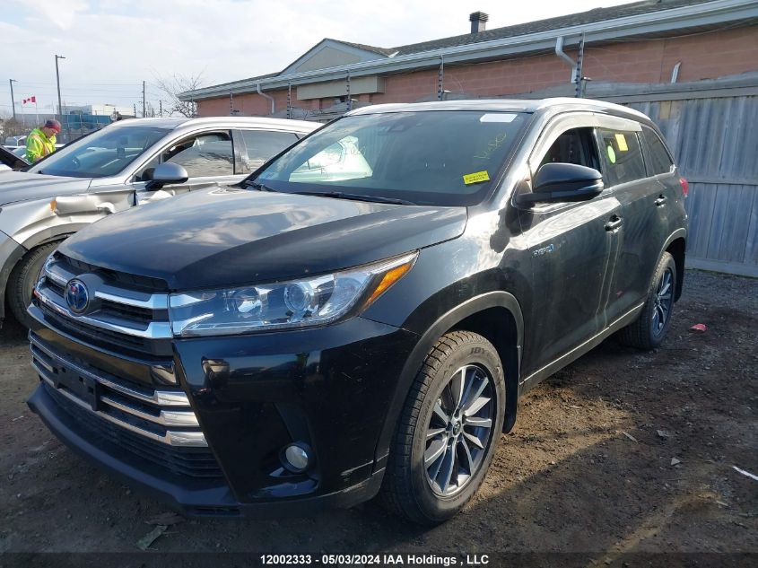 2019 Toyota Highlander Hybrid/Xle VIN: 5TDJGRFH8KS075420 Lot: 12002333