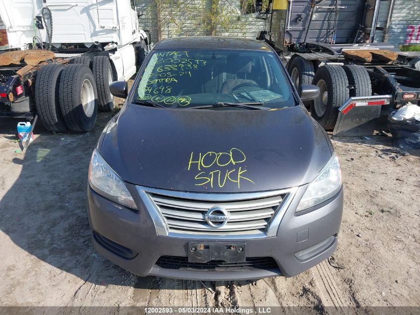 2013 Nissan Sentra VIN: 3N1AB7AP4DL633938 Lot: 12002593