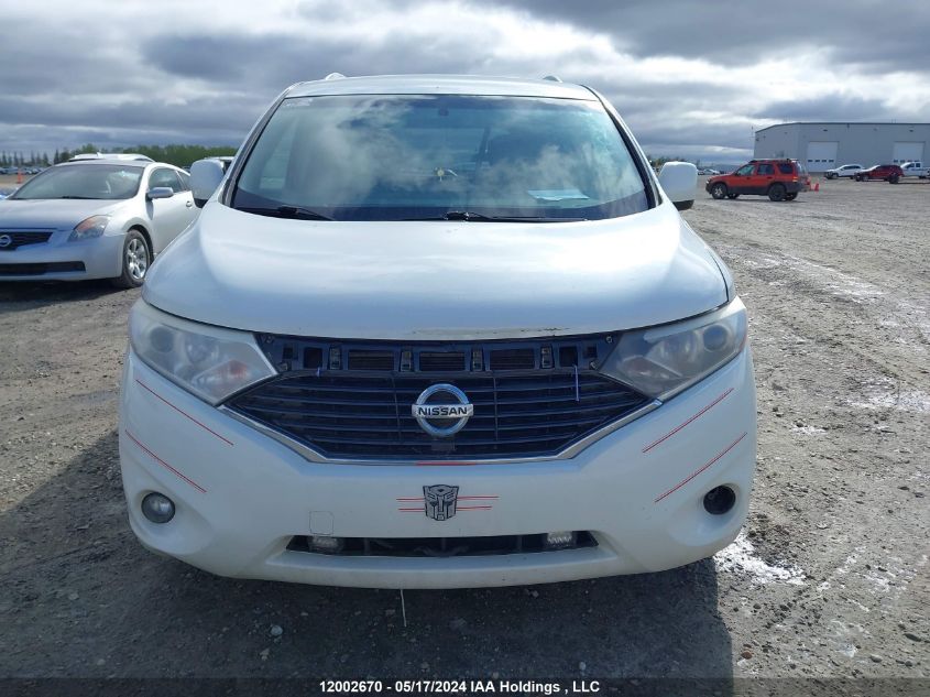 2011 Nissan Quest S/Sv/Sl/Le VIN: JN8AE2KP5B9013129 Lot: 12002670