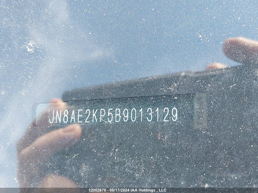 2011 Nissan Quest S/Sv/Sl/Le VIN: JN8AE2KP5B9013129 Lot: 12002670