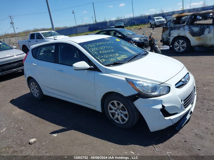 2013 Hyundai Accent Gls/Gs VIN: KMHCT5AE9DU127058 Lot: 12002752