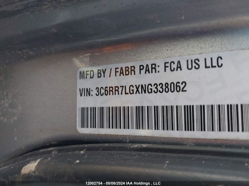 2022 Ram 1500 Classic Slt VIN: 3C6RR7LGXNG338062 Lot: 12002754