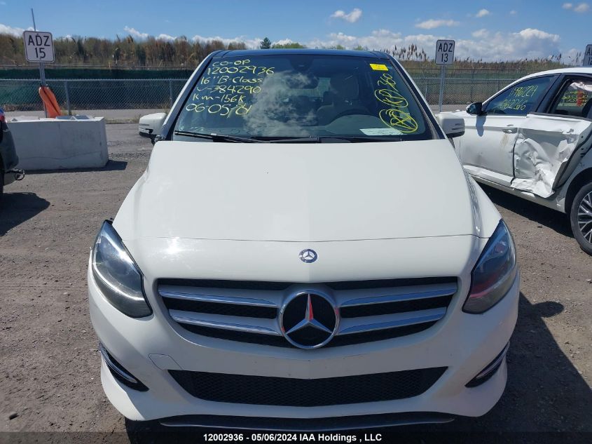 2016 Mercedes-Benz B-Class VIN: WDDMH4GB8GJ384290 Lot: 12002936