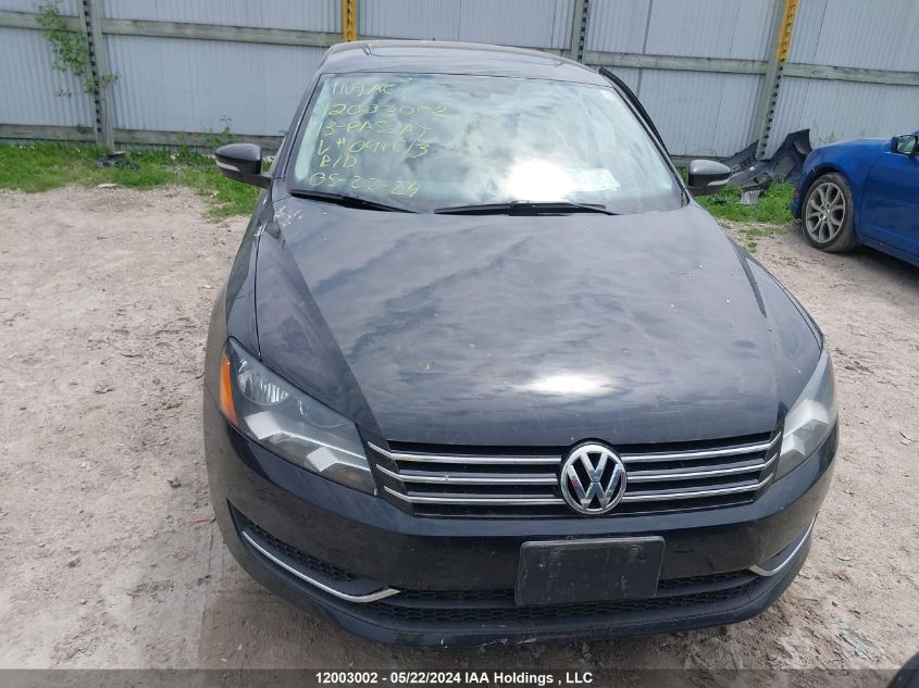 2013 Volkswagen Passat VIN: 1VWBH7A34DC091813 Lot: 12003002