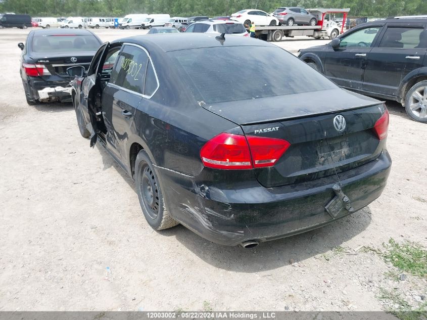 2013 Volkswagen Passat VIN: 1VWBH7A34DC091813 Lot: 12003002