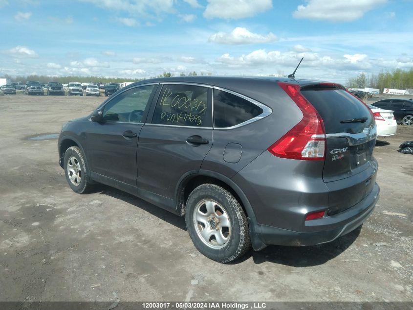 2015 Honda Cr-V Lx VIN: 2HKRM4H30FH119695 Lot: 12003017