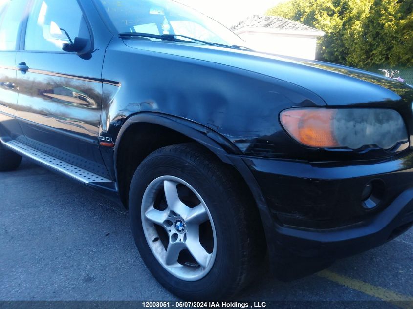 2003 BMW X5 3.0I VIN: 5UXFA535X3LV74375 Lot: 12003051