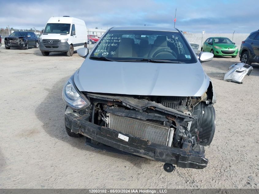 2013 Hyundai Accent Gls/Gs VIN: KMHCT4AE7DU472812 Lot: 12003102