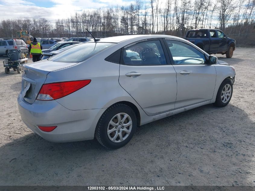 2013 Hyundai Accent Gls/Gs VIN: KMHCT4AE7DU472812 Lot: 12003102