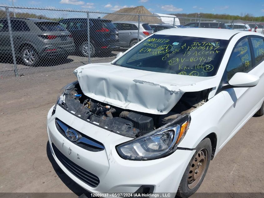 2013 Hyundai Accent VIN: KMHCT5AE0DU110455 Lot: 12003137