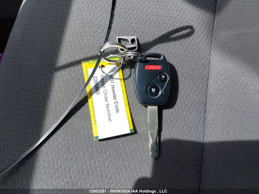 2007 Honda Civic Sdn VIN: 2HGFA16327H018439 Lot: 12003251