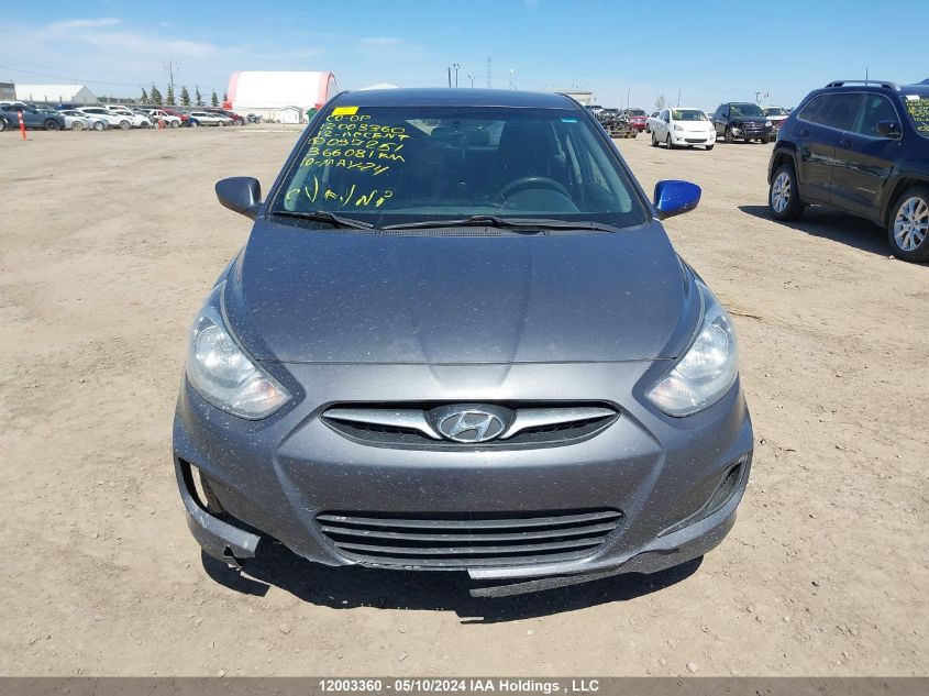 2012 Hyundai Accent Gls/Gs VIN: KMHCT5AE4CU037251 Lot: 12003360