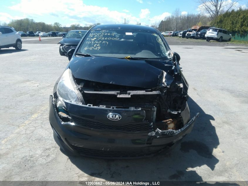 2016 Kia Rio Lx VIN: KNADM5A37G6736000 Lot: 12003662