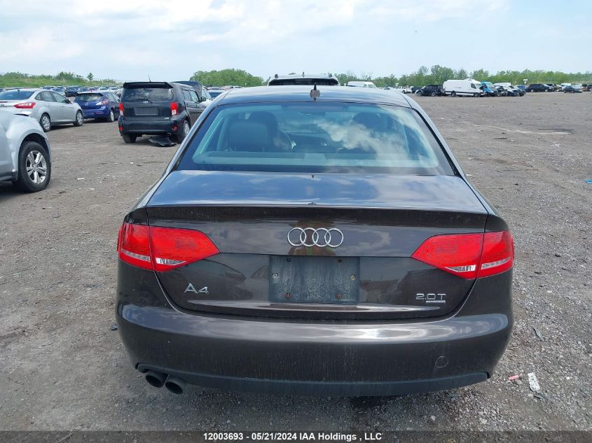 2012 Audi A4 VIN: WAUBFCFL8CA118075 Lot: 12003693