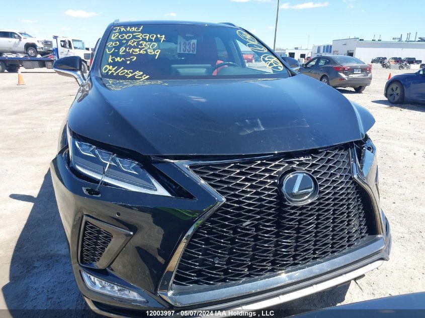 2020 Lexus Rx 350 VIN: 2T2YZMDA8LC243659 Lot: 12003997