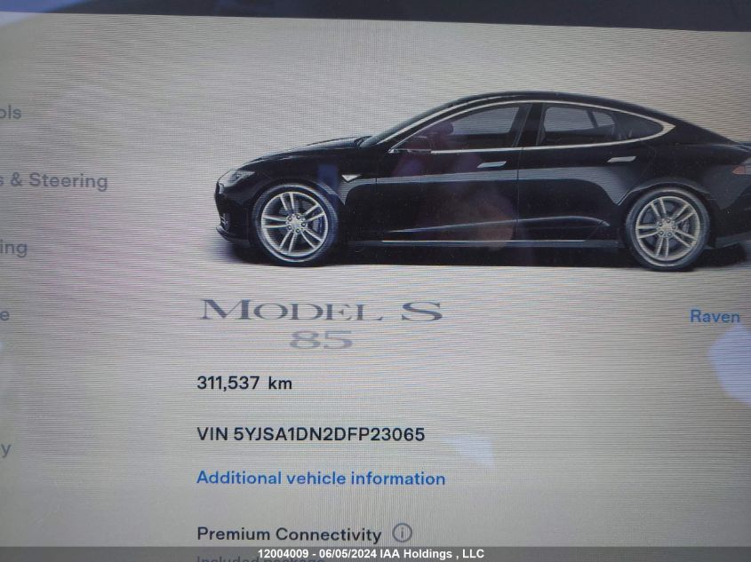 2013 Tesla Model S VIN: 5YJSA1DN2DFP23065 Lot: 12004009