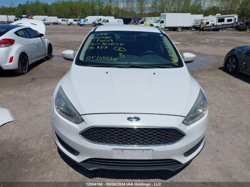 2016 Ford Focus Se VIN: 1FADP3F20GL316875 Lot: 12004160