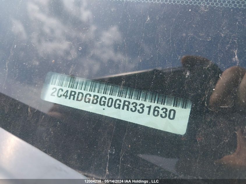 2016 Dodge Grand Caravan VIN: 2C4RDGBG0GR331630 Lot: 12004238
