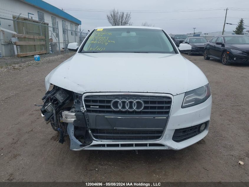 2012 Audi A4 VIN: WAUHFCFL5CN009351 Lot: 12004696