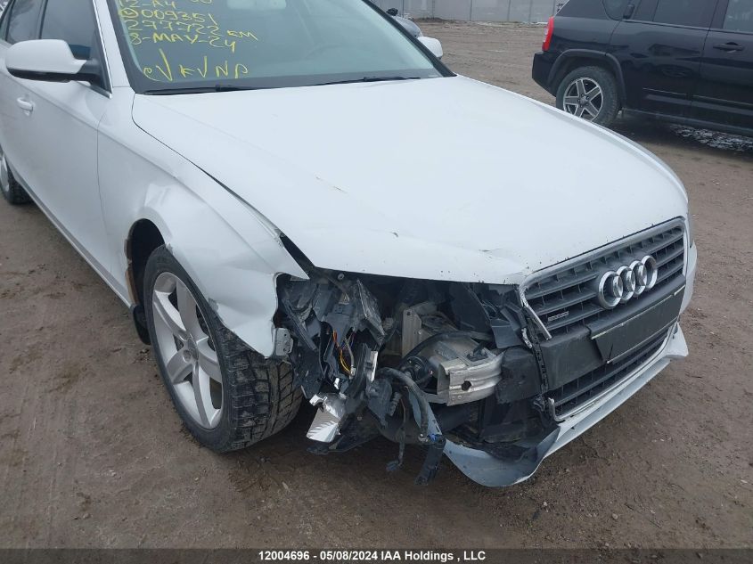 2012 Audi A4 VIN: WAUHFCFL5CN009351 Lot: 12004696