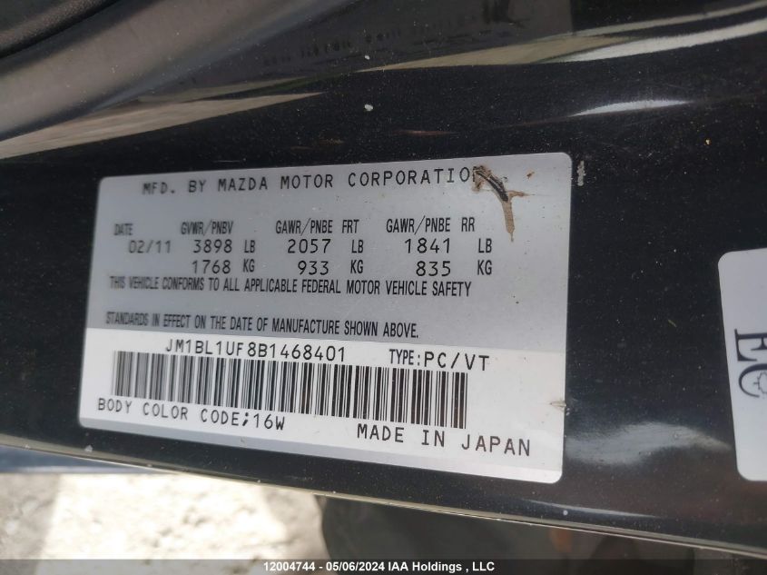 JM1BL1UF8B1468401 2011 Mazda Mazda3