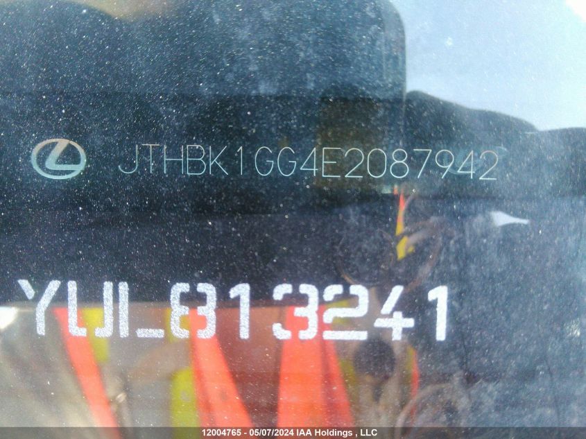 2014 Lexus Es 350 350 VIN: JTHBK1GG4E2087942 Lot: 12004765