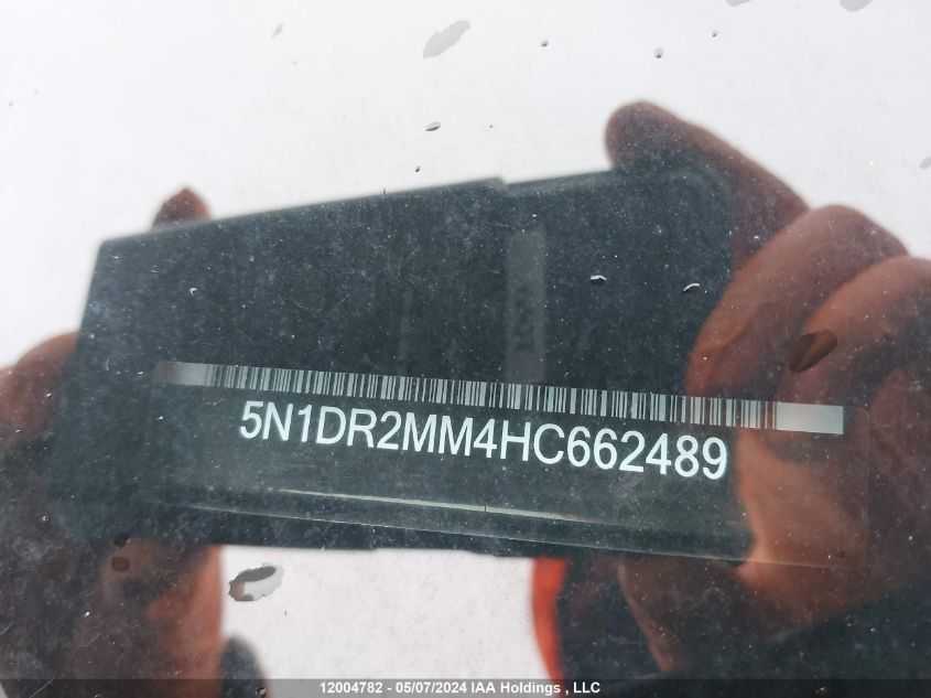 2017 Nissan Pathfinder S/Sv/Sl/Platinum VIN: 5N1DR2MM4HC662489 Lot: 12004782