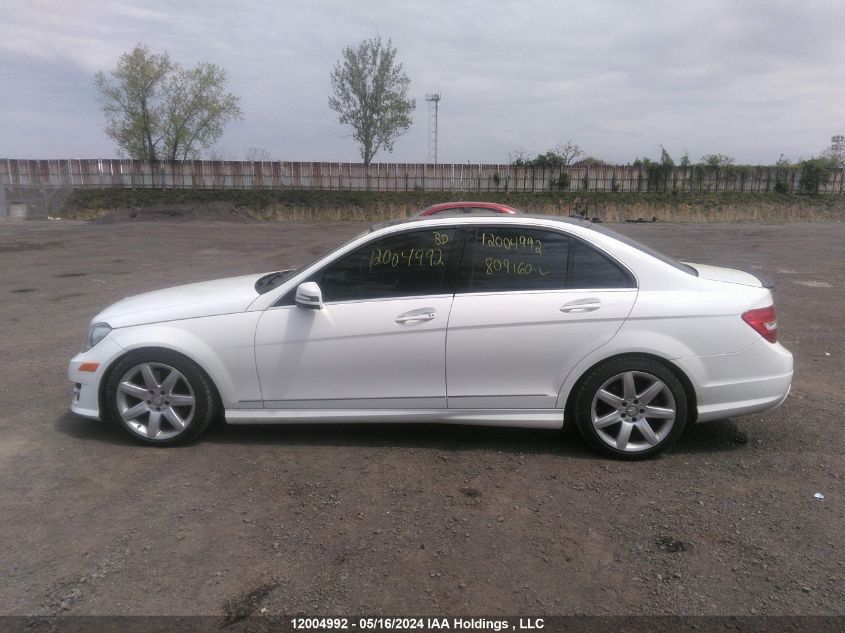 2013 Mercedes-Benz C-Class VIN: WDDGF8JB9DA809160 Lot: 12004992