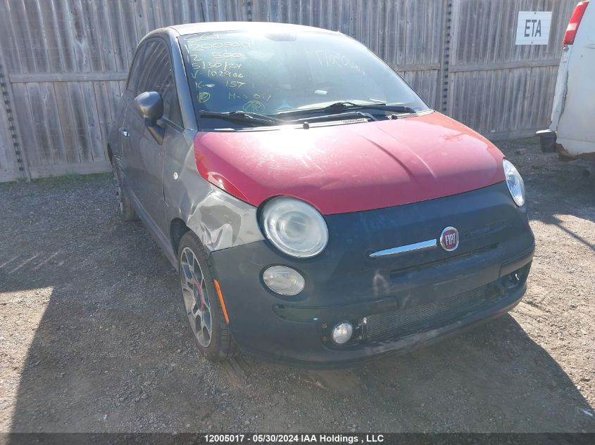 2012 Fiat 500 Sport VIN: 3C3CFFBR7CT102966 Lot: 12005017