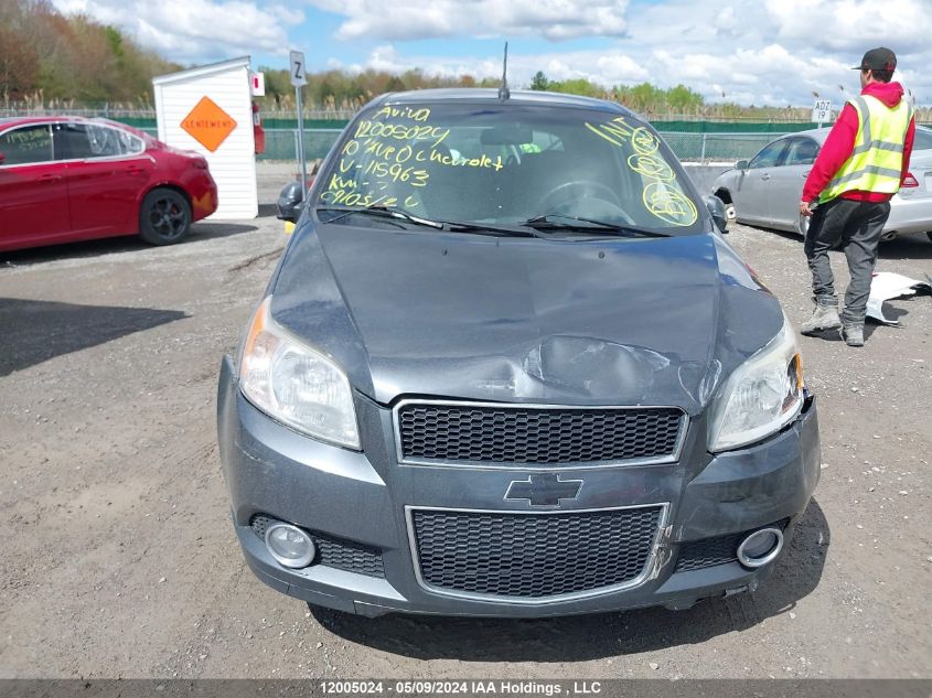2010 Chevrolet Aveo VIN: 3G1TC6DE5AL115963 Lot: 12005024