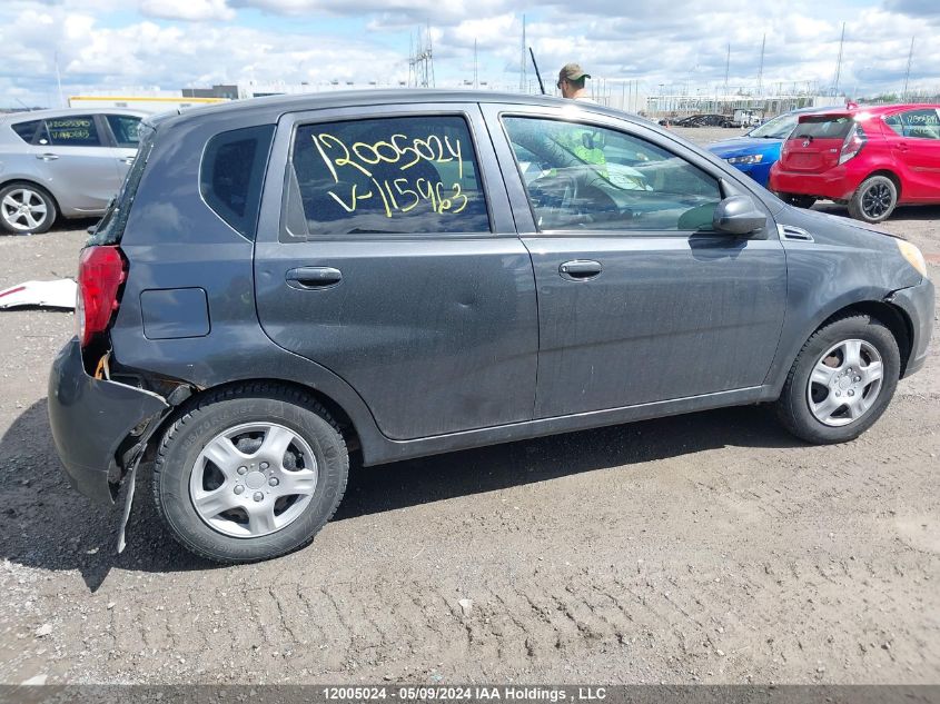 2010 Chevrolet Aveo VIN: 3G1TC6DE5AL115963 Lot: 12005024