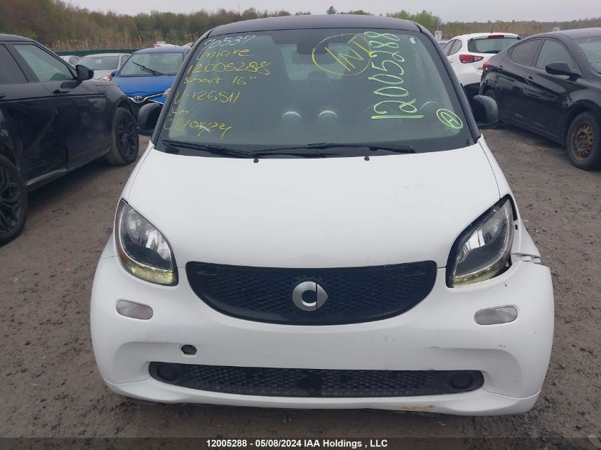 2016 Smart Fortwo VIN: WMEFJ5DA7GK126511 Lot: 12005288