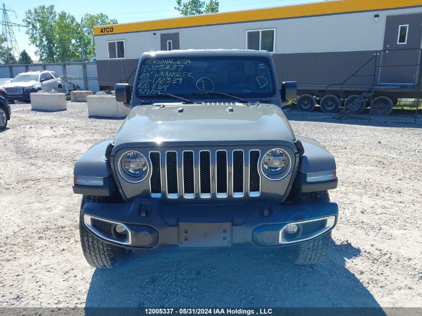 2020 Jeep Wrangler Unlimited Sahara VIN: 1C4HJXENXLW172339 Lot: 12005337